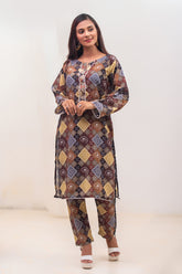 Kahani-chin printed swiss
